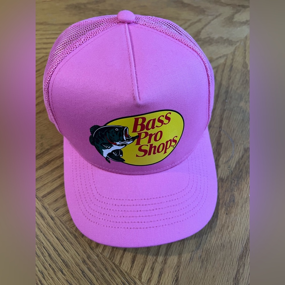 Pink Bass Pro snap back hat